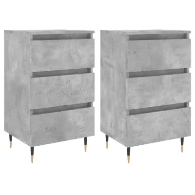 vidaXL Nočna omarica 2 kosa betonsko siva 40x35x69 cm inženirski les