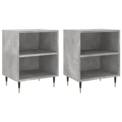 vidaXL Nočna omarica 2 kosa betonsko siva 40x30x50 cm inženirski les