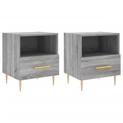 vidaXL Nočna omarica 2 kosa siva sonoma 40x35x47,5 cm inženirski les