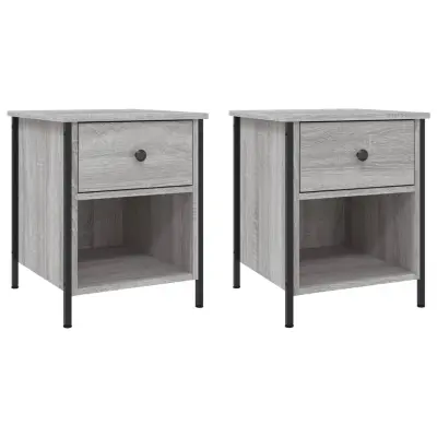 vidaXL Nočna omarica 2 kosa siva sonoma 40x42x50 cm inženirski les