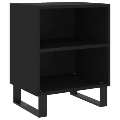 vidaXL Nočna omarica črna 40x30x50 cm inženirski les