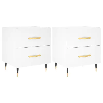 vidaXL Nočna omarica 2 kosa bela 40x35x47,5 cm inženirski les