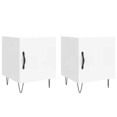 vidaXL Nočna omarica 2 kosa bela 40x40x50 cm inženirski les