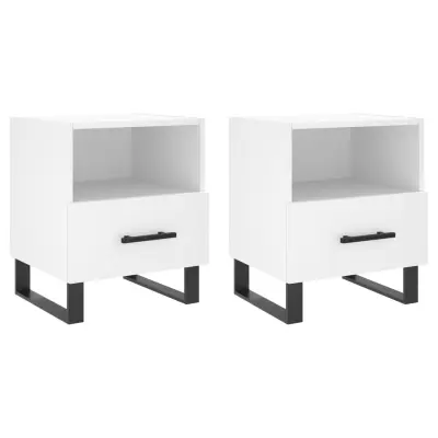 vidaXL Nočna omarica 2 kosa bela 40x35x47,5 cm inženirski les