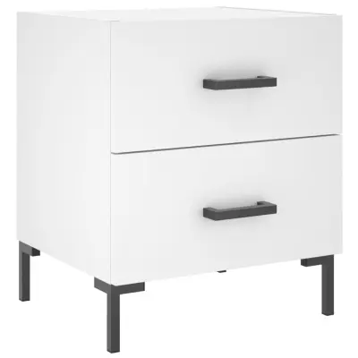 vidaXL Nočna omarica bela 40x35x47,5 cm inženirski les