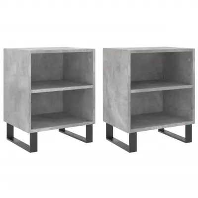 vidaXL Nočna omarica 2 kosa betonsko siva 40x30x50 cm inženirski les