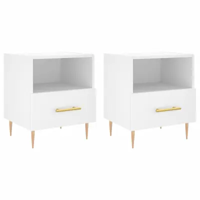 vidaXL Nočna omarica 2 kosa bela 40x35x47,5 cm inženirski les