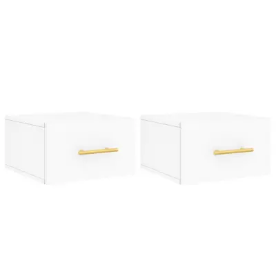 vidaXL Stenska nočna omarica 2 kosa bela 35x35x20 cm