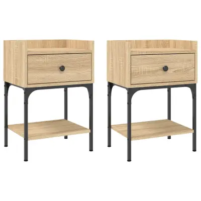 vidaXL Nočna mizica 2 kosa sonoma hrast 40,5x31x60 cm inženirski les