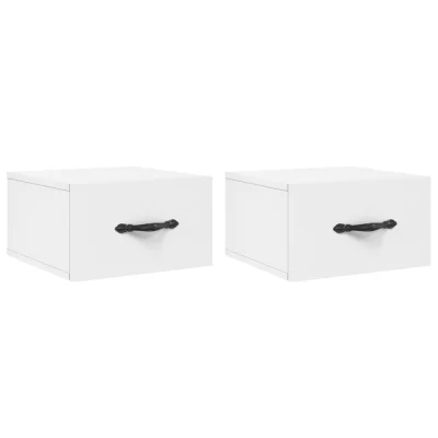 vidaXL Stenska nočna omarica 2 kosa bela 35x35x20 cm