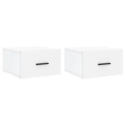 vidaXL Stenska nočna omarica 2 kosa bela 35x35x20 cm