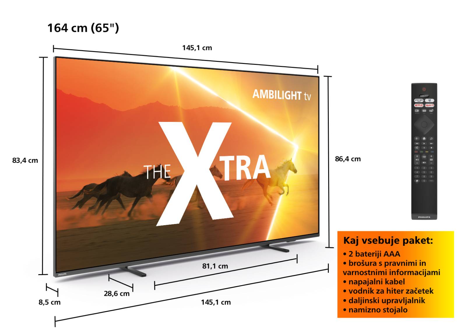 Philips The Xtra TV Ambilight 4K 65PML9008/12 65 Mini LED UltraHD 4K  HDR10+