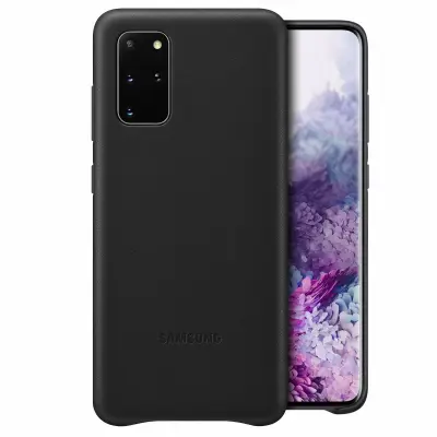 Originalni usnjeni ovitek Samsung, pravo usnje - crn str. Samsung Galaxy S20 Plus