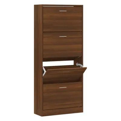 vidaXL Omarica za čevlje rjav hrast 63x24x147 cm inženirski les
