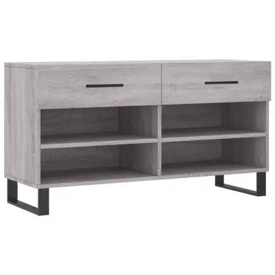 vidaXL Klop za čevlje siva sonoma 102x35x55 cm inženirski les