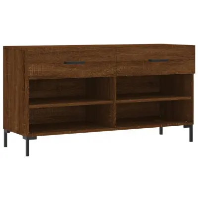 vidaXL Klop za čevlje rjavi hrast 102x35x55 cm inženirski les