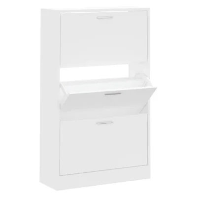 vidaXL Omarica za čevlje bela 63x24x103 cm inženirski les