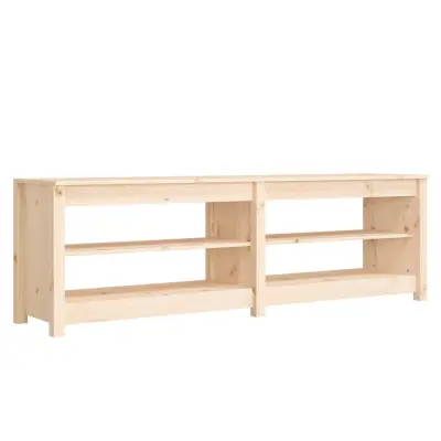 vidaXL Klop za čevlje 160x36,5x50 cm trdna borovina