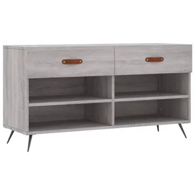 vidaXL Klop za čevlje siva sonoma 102x35x55 cm inženirski les