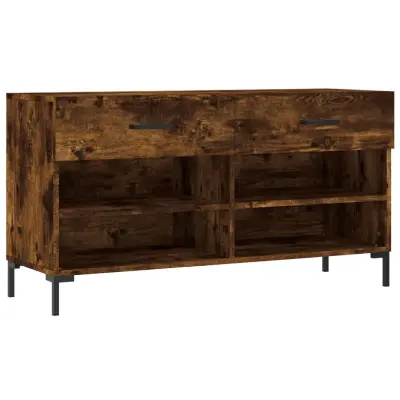 vidaXL Klop za čevlje dimljen hrast 102x35x55 cm inženirski les