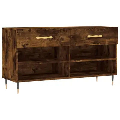 vidaXL Klop za čevlje dimljen hrast 102x35x55 cm inženirski les