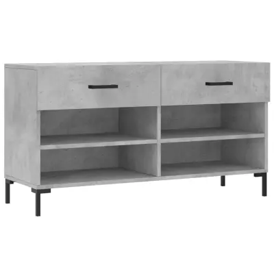 vidaXL Regal za čevlje betonsko siv 102x35x55 cm inženirski les