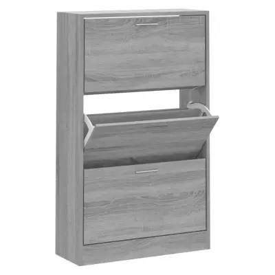 vidaXL Omarica za čevlje siva sonoma 63x24x103 cm inženirski les