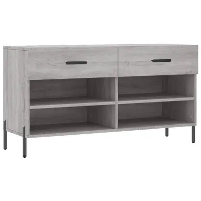 vidaXL Klop za čevlje siva sonoma 102x35x55 cm inženirski les