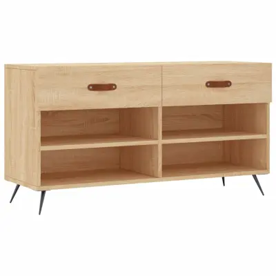 vidaXL Klop za čevlje sonoma hrast 102x35x55 cm inženirski les