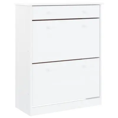 vidaXL Omara za čevlje VIGO bela 77x35x96 cm trdna borovina