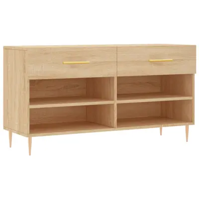 vidaXL Klop za čevlje sonoma hrast 102x35x55 cm inženirski les