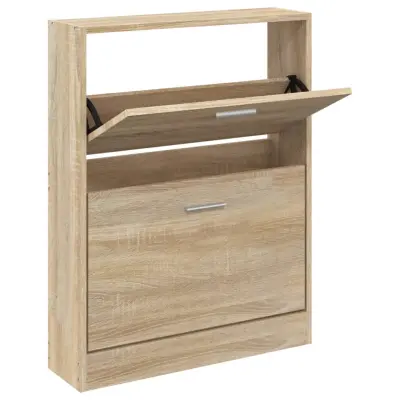 vidaXL Omarica za čevlje hrast 59x17x81 cm inženirski les