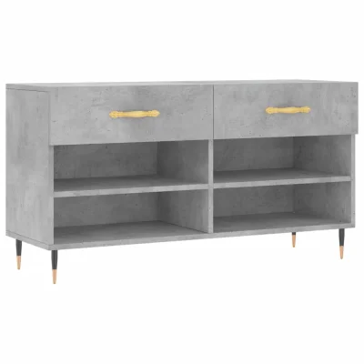 vidaXL Regal za čevlje betonsko siv 102x35x55 cm inženirski les