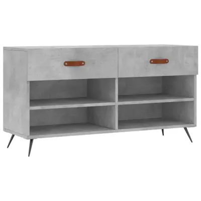 vidaXL Regal za čevlje betonsko siv 102x35x55 cm inženirski les