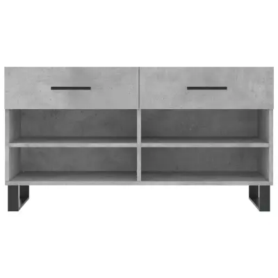 vidaXL Regal za čevlje betonsko siv 102x35x55 cm inženirski les