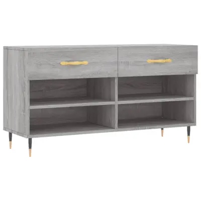 vidaXL Klop za čevlje siva sonoma 102x35x55 cm inženirski les