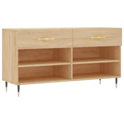 vidaXL Klop za čevlje sonoma hrast 102x35x55 cm inženirski les