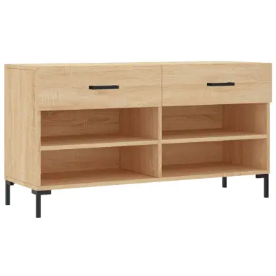 vidaXL Klop za čevlje sonoma hrast 102x35x55 cm inženirski les