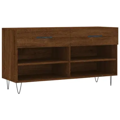 vidaXL Klop za čevlje rjavi hrast 102x35x55 cm inženirski les