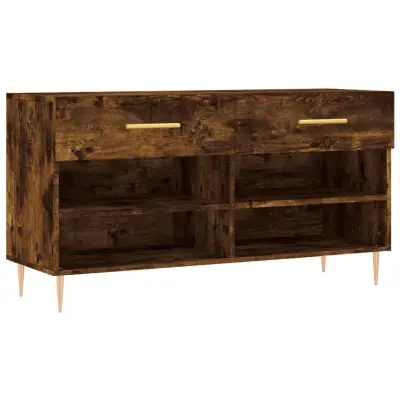 vidaXL Klop za čevlje dimljen hrast 102x35x55 cm inženirski les