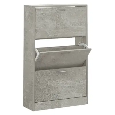 vidaXL Omarica za čevlje betonsko siva 63x24x103 cm inženirski les