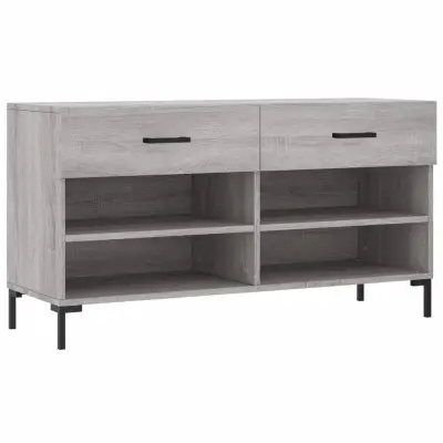 vidaXL Klop za čevlje siva sonoma 102x35x55 cm inženirski les