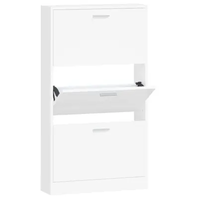 vidaXL Omarica za čevlje bela 59x17x108 cm inženirski les