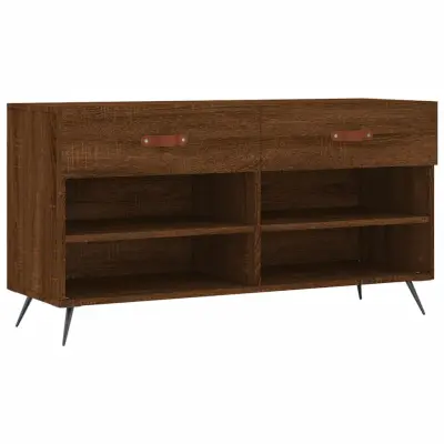 vidaXL Klop za čevlje rjavi hrast 102x35x55 cm inženirski les