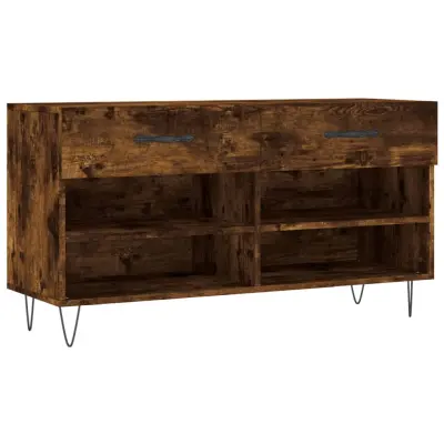 vidaXL Klop za čevlje dimljen hrast 102x35x55 cm inženirski les