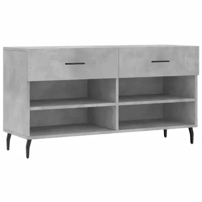 vidaXL Regal za čevlje betonsko siv 102x35x55 cm inženirski les