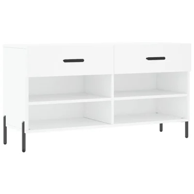 vidaXL Klop za čevlje bela 102x35x55 cm inženirski les