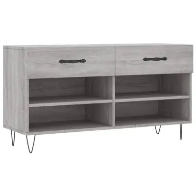 vidaXL Klop za čevlje siva sonoma 102x35x55 cm inženirski les