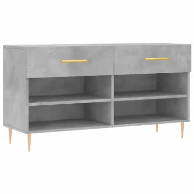 vidaXL Regal za čevlje betonsko siv 102x35x55 cm inženirski les