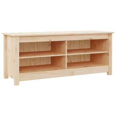 vidaXL Klop za čevlje 110x38x45,5 cm trdna borovina